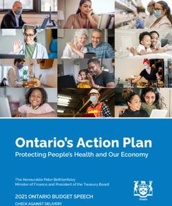 Ontario's Action Plan - 2021 DOCUMENT Protecting People's Health and Our Economy - Ontario.ca