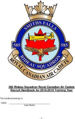 585 Rideau Squadron Royal Canadian Air Cadets Recruit Handbook for 2018-2019 Training Year