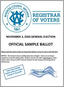 OFFICIAL SAMPLE BALLOT - NOVEMBER 3, 2020 GENERAL ELECTION