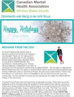 MESSAGE FROM THE CEO - CMHA Windsor-Essex County