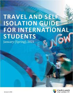 January (Spring), 2021 - TRAVEL AND SELF ISOLATION GUIDE FOR INTERNATIONAL - January 5, 2021
