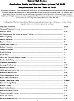 Green High School Curriculum Guide and Course Descriptions Fall 2018 Requirements for the Class of 2022