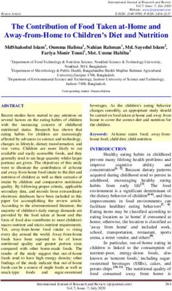 The Contribution of Food Taken at-Home and Away-from-Home to Children's Diet and Nutrition