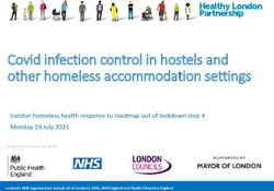 Covid infection control in hostels and other homeless accommodation settings - Healthy London Partnership