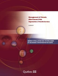 AGENCE D'ÉVALUATION DES TECHNOLOGIES ET DES MODES D'INTERVENTION EN SANTÉ - Management of Chronic (Non-Cancer) Pain Organization of Health ...