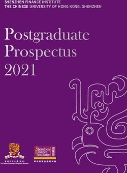 Postgraduate Prospectus 2021 - SHENZHEN FINANCE INSTITUTE THE CHINESE UNIVERSITY OF HONG KONG, SHENZHEN