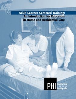 Adult Learner-Centered Training: An Introduction for Educators in Home and Residential Care - PHI
