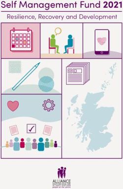 Self Management Fund 2021 - Resilience, Recovery and Development - Health and Social Care ...