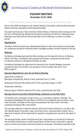 PLENARY MEETING November 23-27, 2020 - AUSTRALIAN CATHOLIC BISHOPS CONFERENCE