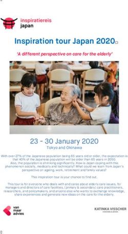 Inspiration tour Japan 2020 - 'A different perspective on care for the elderly' - 30 January 2020