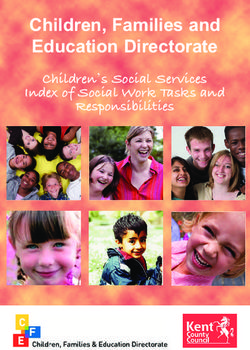 Children, Families and Education Directorate - Children's Social Services Index of Social Work Tasks and Responsibilities