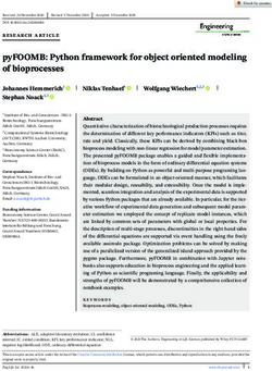 PyFOOMB: Python framework for object oriented modeling of bioprocesses