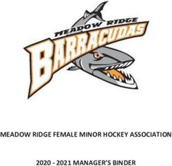 MEADOW RIDGE FEMALE MINOR HOCKEY ASSOCIATION 2020 - 2021 MANAGER'S BINDER