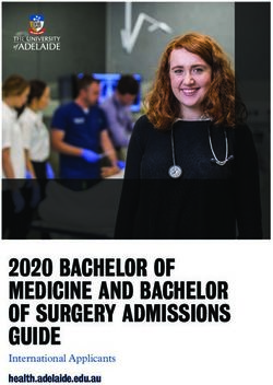 2020 BACHELOR OF MEDICINE AND BACHELOR OF SURGERY ADMISSIONS GUIDE ...