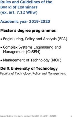 Rules and Guidelines of the Board of Examiners (ex. art. 7.12 Whw) Academic year 2019-2020 Master's degree programmes - Research