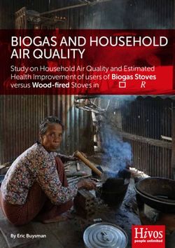 BIOGAS AND HOUSEHOLD AIR QUALITY - versus Wood-fired Stoves in Rural Cambodia Health Improvement of users of Biogas Stoves - Hivos Carbon Credits