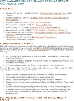 CITY MANAGER REVA FELDMAN'S REGULAR UPDATE - OCTOBER 23, 2020 - City of Malibu