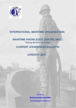 INTERNATIONAL MARITIME ORGANIZATION MARITIME KNOWLEDGE CENTRE (MKC) CURRENT AWARENESS BULLETIN JANUARY 2021 - "Sharing Maritime Knowledge"