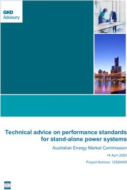 Technical advice on performance standards for stand-alone power systems - Australian Energy Market Commission 14 April 2020 Project Number: ...