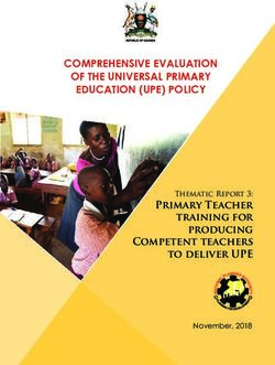 COMPREHENSIVE EVALUATION OF THE UNIVERSAL PRIMARY EDUCATION (UPE) POLICY - Primary Teacher training for producing Competent teachers to deliver UPE