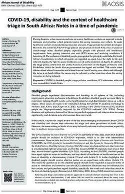 COVID-19, disability and the context of healthcare triage in South Africa: Notes in a time of pandemic - SciELO SA