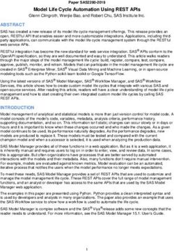 Model Life Cycle Automation Using REST APIs - SAS