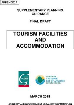 TOURISM FACILITIES AND ACCOMMODATION - SUPPLEMENTARY PLANNING GUIDANCE FINAL DRAFT - MARCH 2019