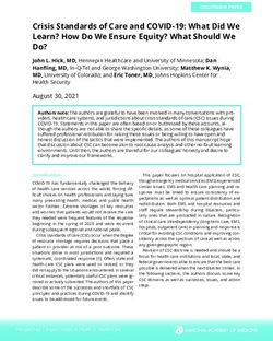 Crisis Standards of Care and COVID-19: What Did We Learn? How Do We Ensure Equity? What Should We Do? - National Academy ...