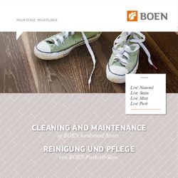 CLEANING AND MAINTENANCE REINIGUNG UND PFLEGE - of BOEN hardwood floors. von BOEN Parkettböden - Boen Hardwood ...
