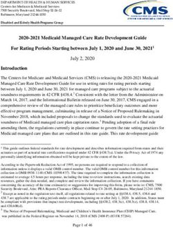 2020-2021 Medicaid Managed Care Rate Development Guide For Rating Periods Starting between July 1, 2020 and June 30, 20211