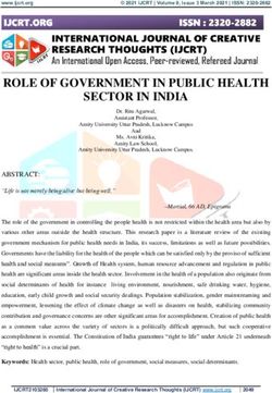 ROLE OF GOVERNMENT IN PUBLIC HEALTH SECTOR IN INDIA - IJCRT