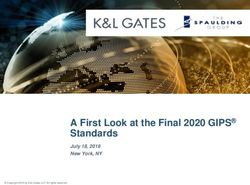 A First Look at the Final 2020 GIPS Standards - July 18, 2019 New York, NY - K&L Gates LLP