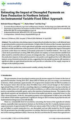 Estimating the Impact of Decoupled Payments on Farm Production in Northern Ireland: An Instrumental Variable Fixed Effect Approach - MDPI