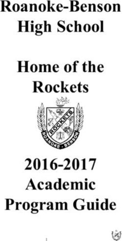 Roanoke Benson High School Home of the Rockets 2016 2017 Academic Program Guide