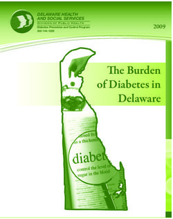 E Burden of Diabetes in Delaware 2009