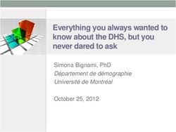 EVERYTHING YOU ALWAYS WANTED TO KNOW ABOUT THE DHS, BUT YOU NEVER DARED TO ASK - SIMONA BIGNAMI, PHD DÉPARTEMENT DE DÉMOGRAPHIE UNIVERSITÉ DE MONTRÉAL