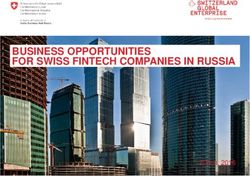 BUSINESS OPPORTUNITIES FOR SWISS FINTECH COMPANIES IN RUSSIA - Zürich, 2016 - Switzerland Global Enterprise