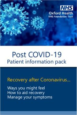 Post COVID-19 Patient information pack Recovery after Coronavirus - Oxford Health NHS Foundation Trust