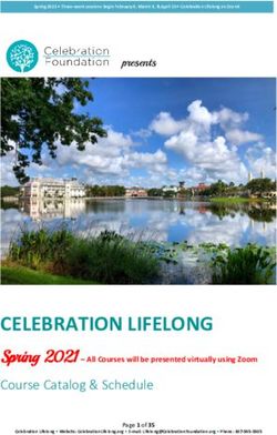 CELEBRATION LIFELONG Spring 2021 - All Courses will be presented virtually using Zoom - Celebration Foundation