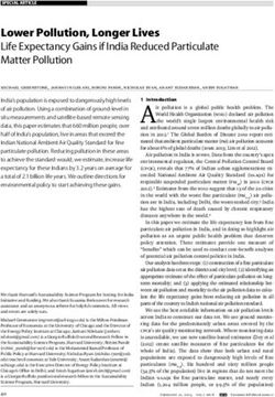 Lower Pollution, Longer Lives Life Expectancy Gains if India Reduced Particulate Matter Pollution
