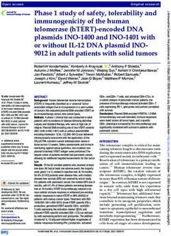 Phase 1 Study Of Safety, Tolerability And Immunogenicity Of The Human ...