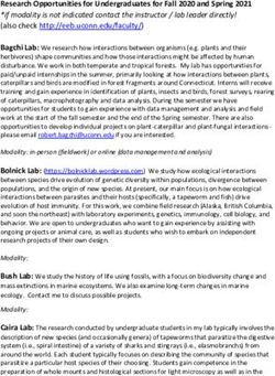 Research Opportunities for Undergraduates for Fall 2020 and Spring 2021 *if modality is not indicated contact the instructor / lab leader ...