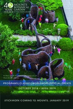 PROGRAMS|CLASSES|WORKSHOPS|SPECIAL EVENTS OCTOBER 2018 - APRIL 2019 STICKWORK COMING TO MOUNTS, JANUARY 2019 - Mounts Botanical Garden