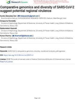COMPARATIVE GENOMICS AND DIVERSITY OF SARS-COV-2 SUGGEST POTENTIAL REGIONAL VIRULENCE