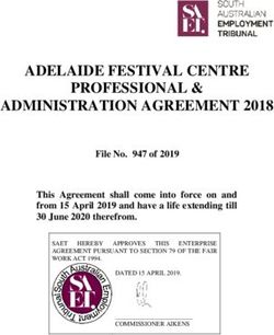 ADELAIDE FESTIVAL CENTRE PROFESSIONAL & ADMINISTRATION AGREEMENT 2018