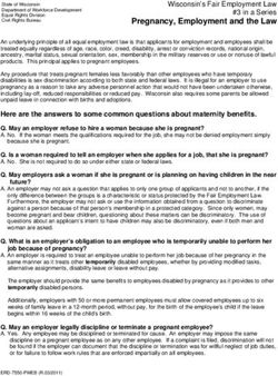 Pregnancy, Employment and the Law - Wisconsin's Fair Employment Law #3 in a Series