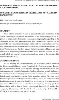 SUBSYSTEMS AND GROUPS IN LIFE CYCLE ASSESSMENTS WITH VAGUE INPUT DATA SUBSYSTEME UND GRUPPEN IN ÖKOBILANZEN MIT VAGEN EIN-GANGSDATEN