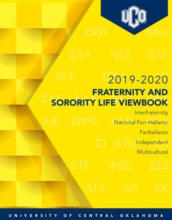 FRATERNITY AND SORORITY LIFE VIEWBOOK - 2019-2020 Interfraternity National Pan-Hellenic Panhellenic Independent Multicultural - UCO