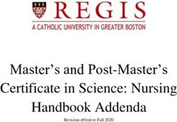 Master's and Post-Master's Certificate in Science: Nursing Handbook Addenda - Regis College