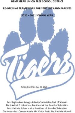 HEMPSTEAD UNION FREE SCHOOL DISTRICT RE-OPENING FRAMEWORK FOR STUDENTS AND PARENTS 2020 - 2021 SCHOOL YEAR